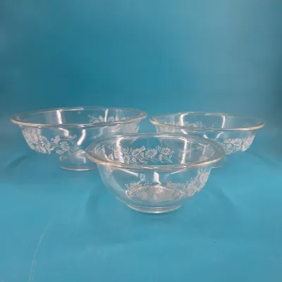 Pyrex/Corning Ware Colonial Mist Mixing Bowls (#325, 323, 322)