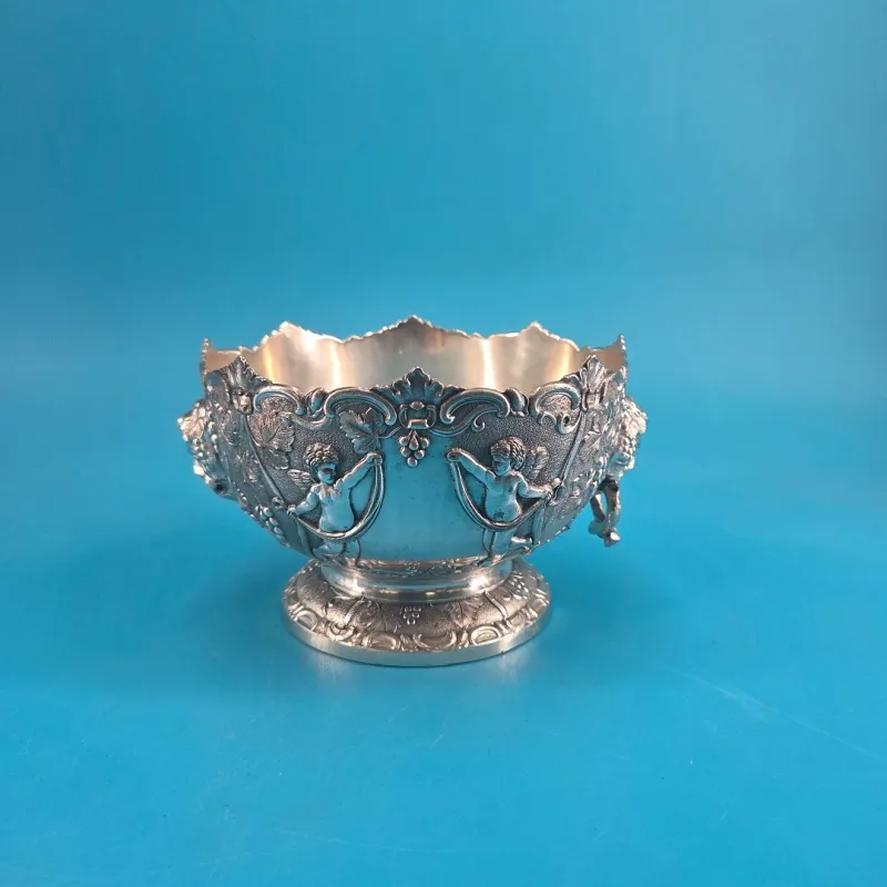 Silver-Plated Victorian Footed Cherub Bowl