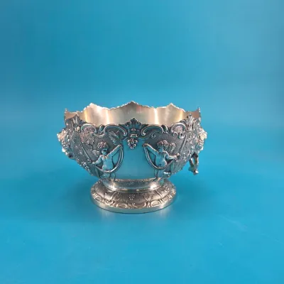 Silver-Plated Victorian Footed Cherub Bowl