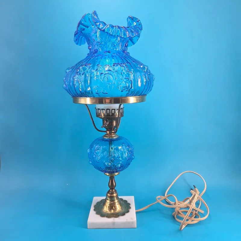 Fenton Cabbage Rose Student Shade (Colonial Blue)