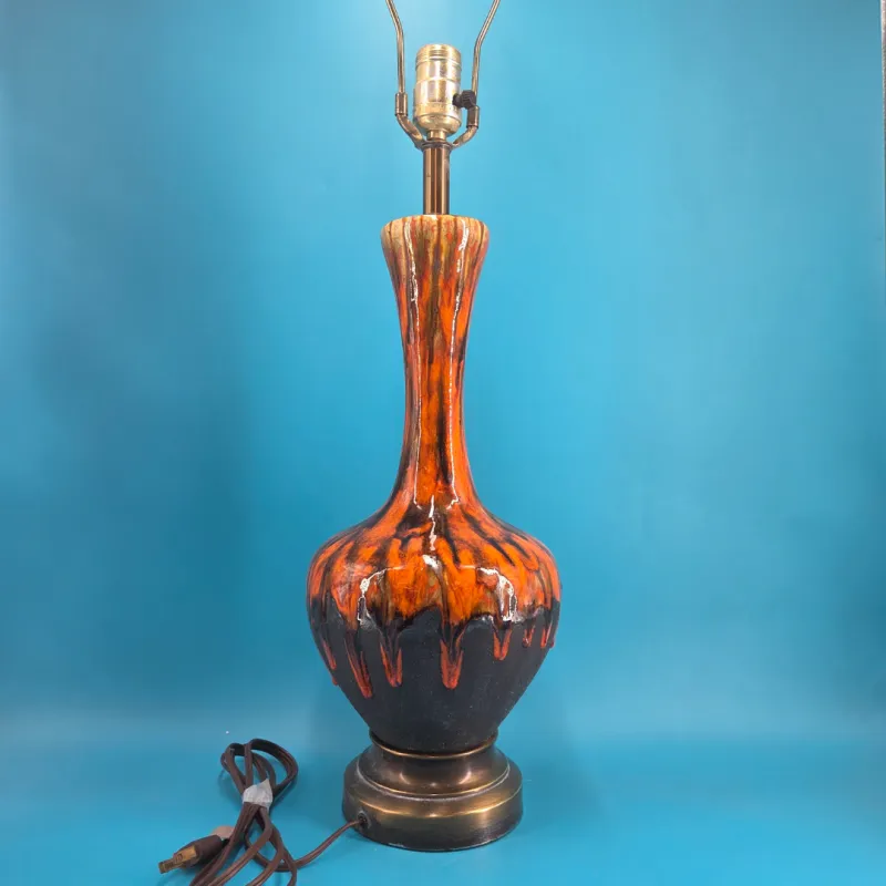 MCM Drip Glaze Ceramic Table Lamp