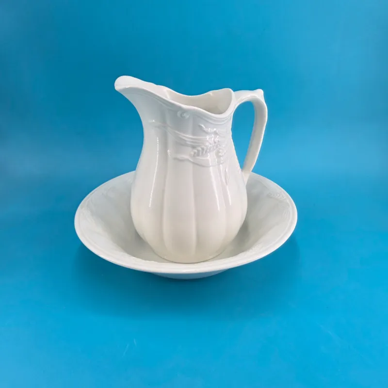 Royal Crownford Ironstone Pitcher and Bowl (Wheat)