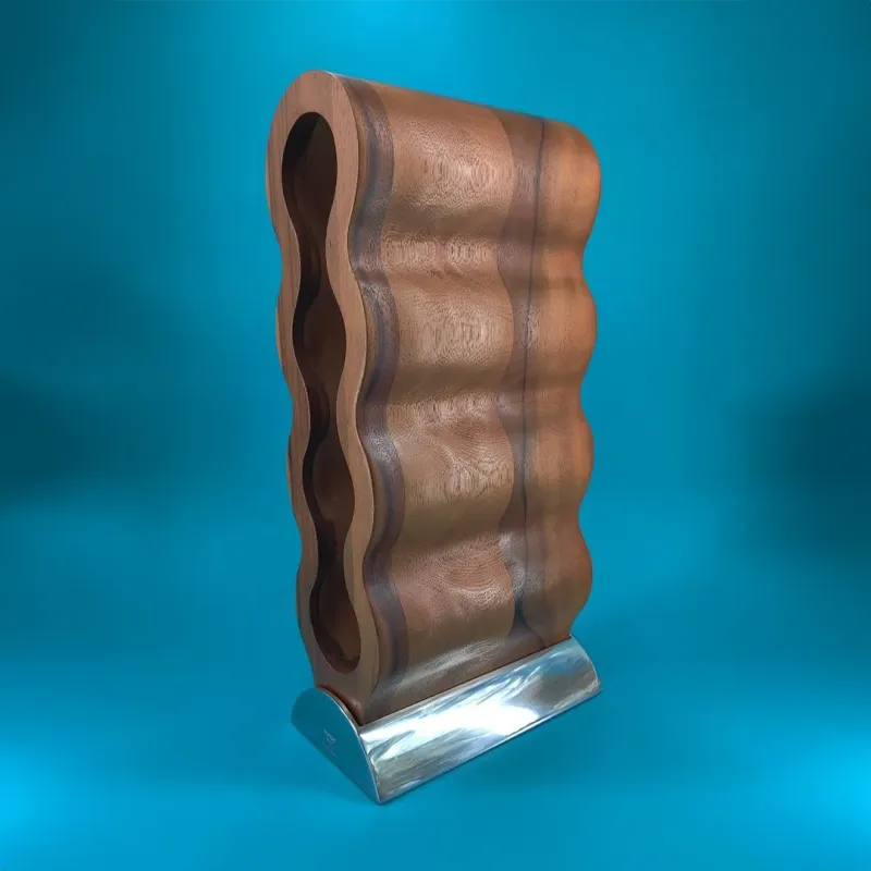 Nambe Acacia Wood Curvo Wine Rack