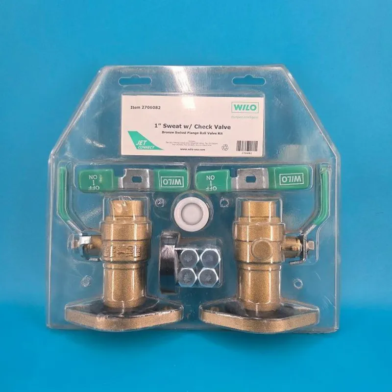 Wilo Bronze Swivel Flange Ball Valve Kit 1" Sweat w/ Check Valve