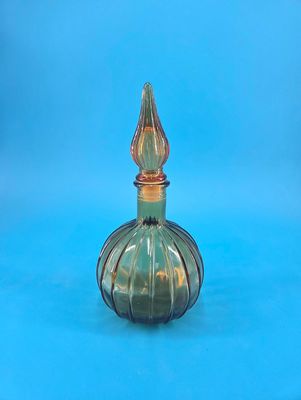 Empoli Amber Glass Genie Bottle Decanter Empoli Amber Glass Genie Bottle Decanter