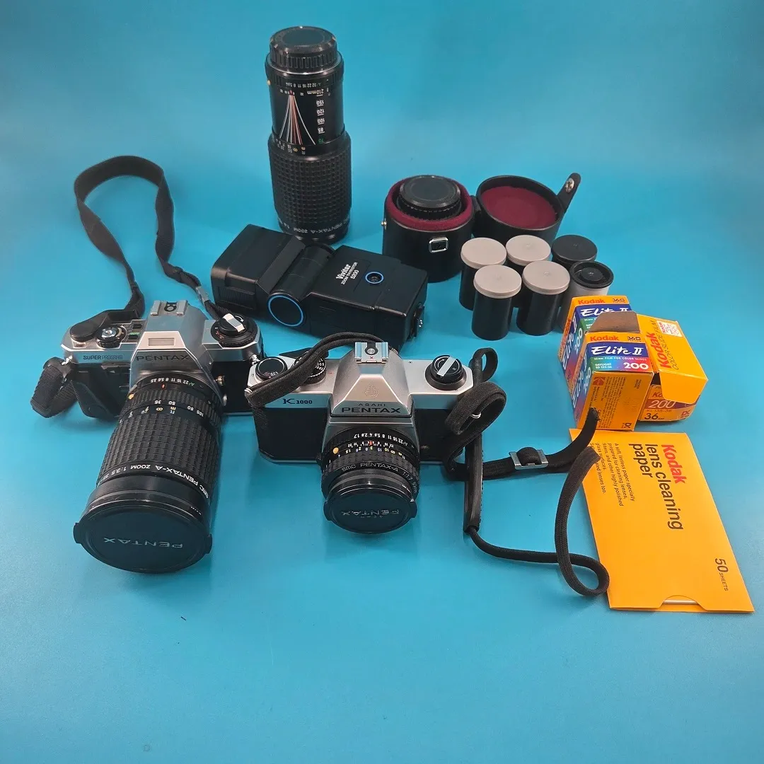 Pentax Cameras, Lenses, Film Bundle Pentax Cameras, Lenses, Film Bundle