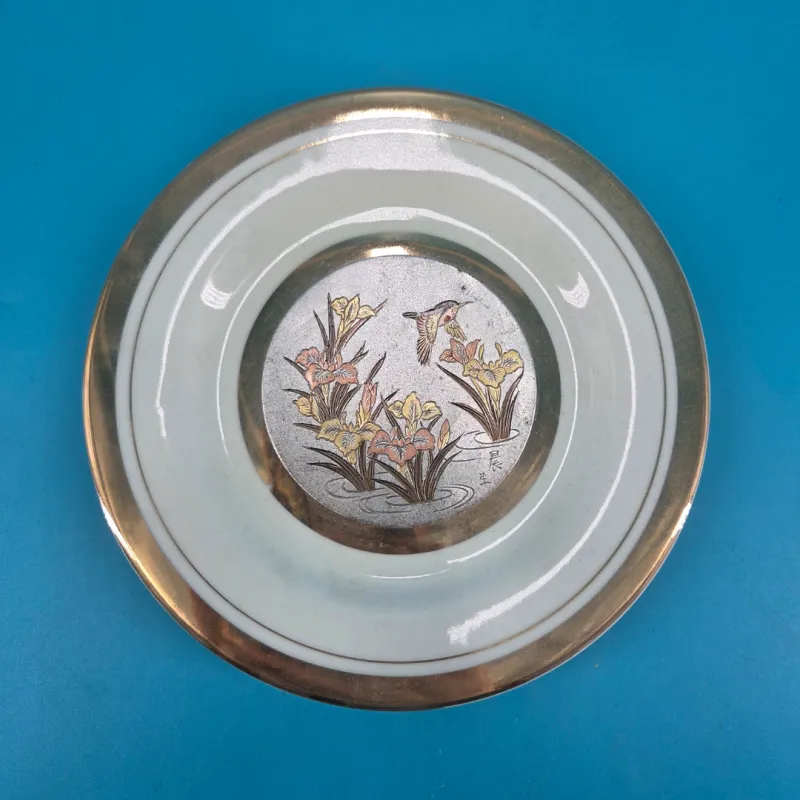 The Art of Chokin 6.5" Plate - Hummingbird Over Water