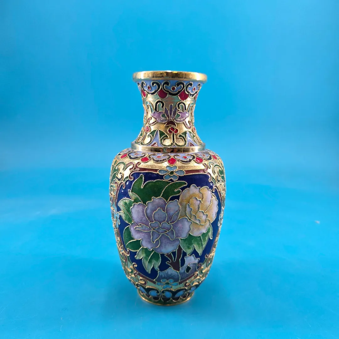 Chinese Floral Cloisonné Enamel Vase