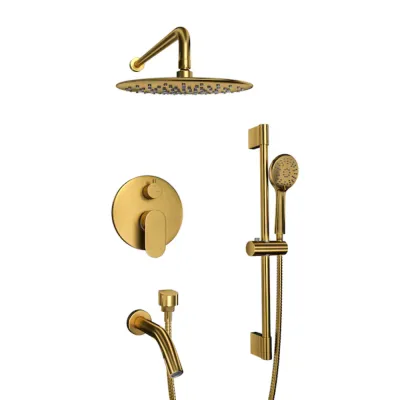 Mondawe Shower Kit, Brushed Gold