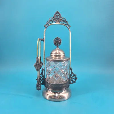 Rockford Pickle Castor & Tongs - 640 Silverplate