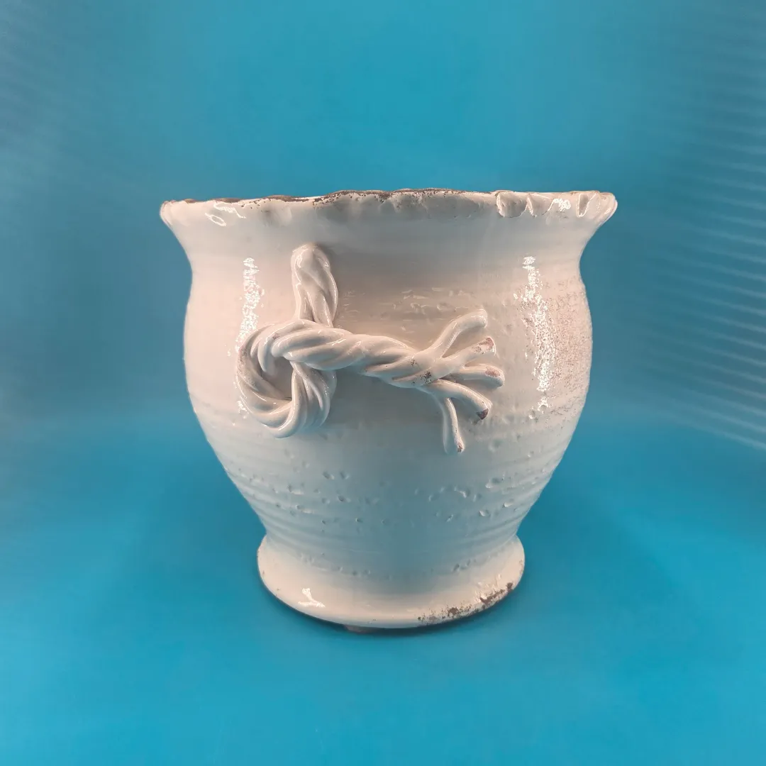 Vietri White Ceramic Planter