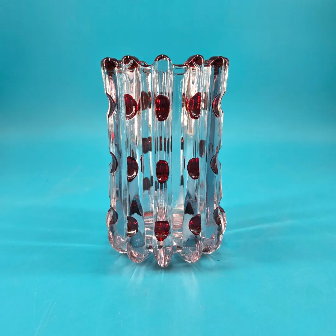 Ruby-Stained Broken Column Celery Vase Ruby-Stained Broken Column Celery Vase