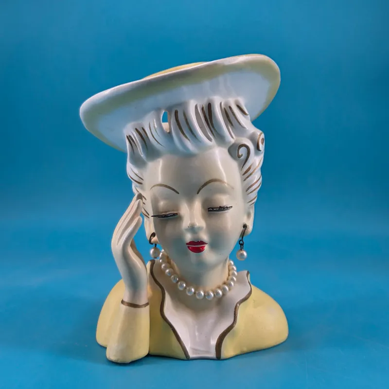 Vintage Tislo Lady Head Vase