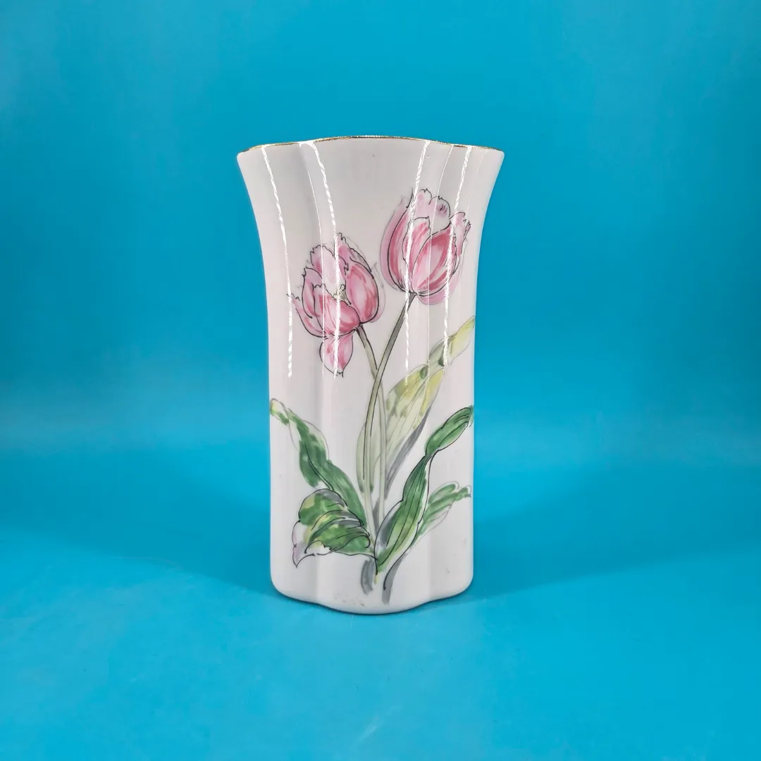 Tulip Print Porcelain Vase