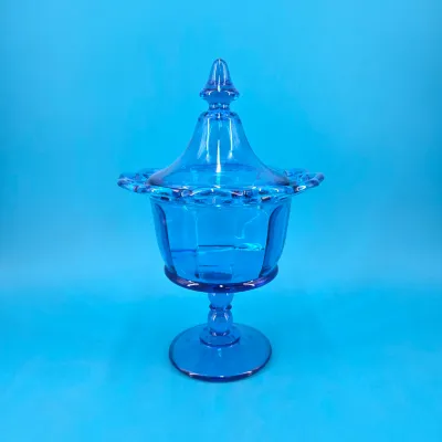 Lace Edge Glass Lidded Candy Dish
