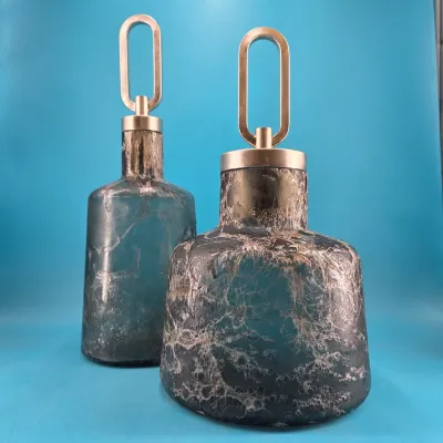 Uttermost Storm Art Glass Bottles (Set of 2)