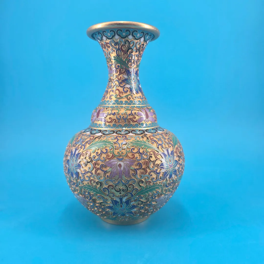 Chinese Cloisonne Brass & Enamel Vase Chinese Cloisonne Brass & Enamel Vase