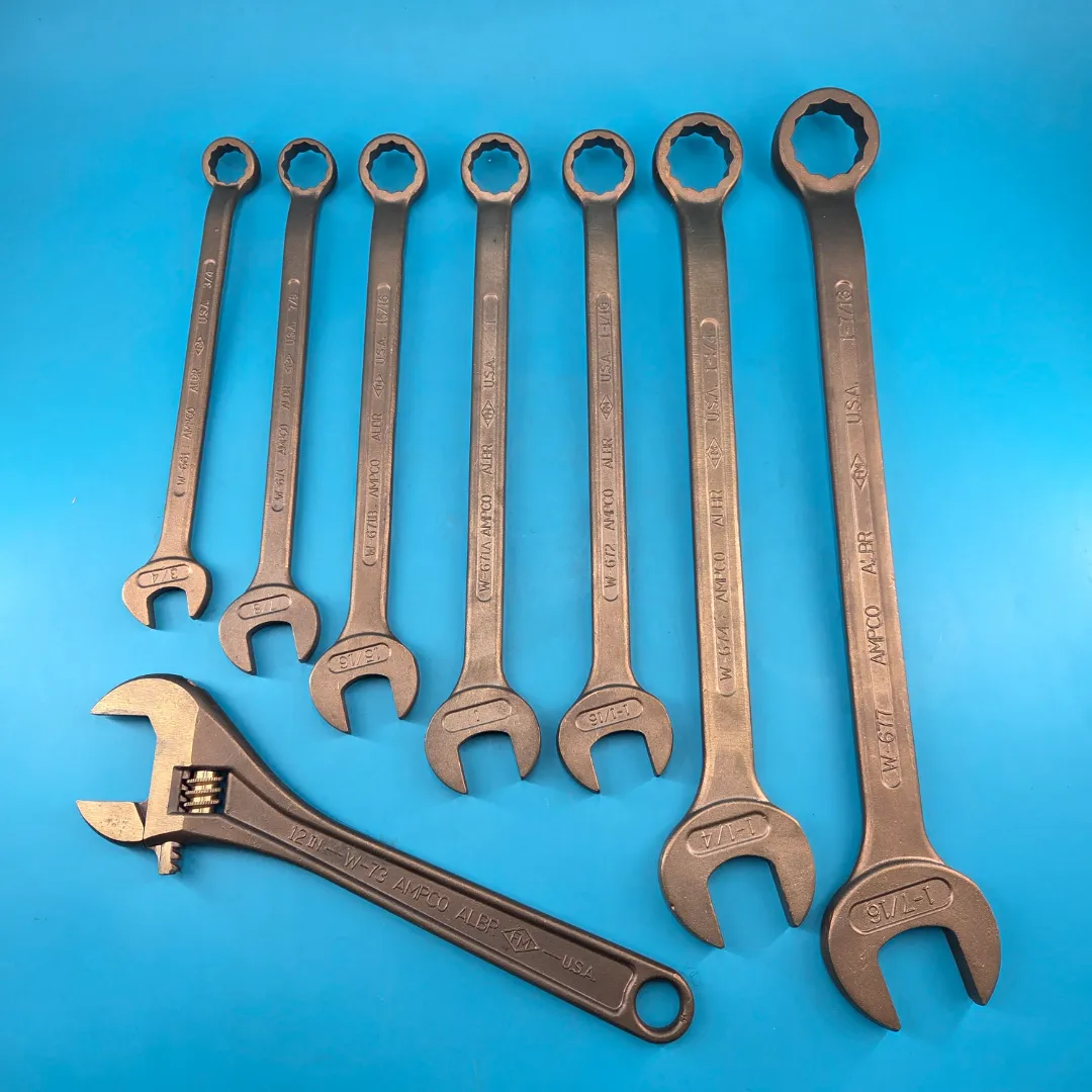 Ampco Combination Wrench Lot (w/ Adjustable Wrench)