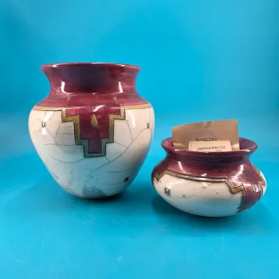 Joseph Rodriguez Signed Pottery Vases (Set of 2) Joseph Rodriguez Signed Pottery Vases (Set of 2)