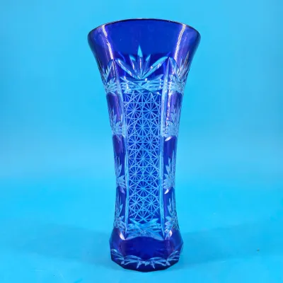 Cobalt Blue Bohemian Czech Vase Cobalt Blue Bohemian Czech Vase