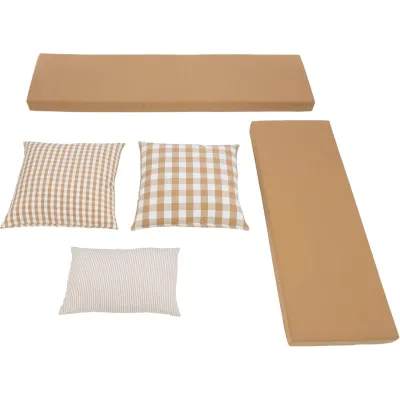Linon Tobin 5pc Nook Cushion Set, Natural Beige Linon Tobin 5pc Nook Cushion Set, Natural Beige