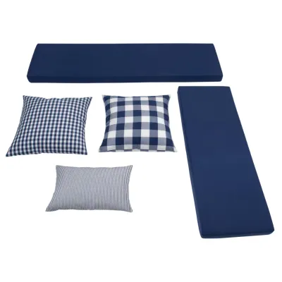 Linon Tobin 5pc Nook Cushion Set, Navy Blue Linon Tobin 5pc Nook Cushion Set, Navy Blue