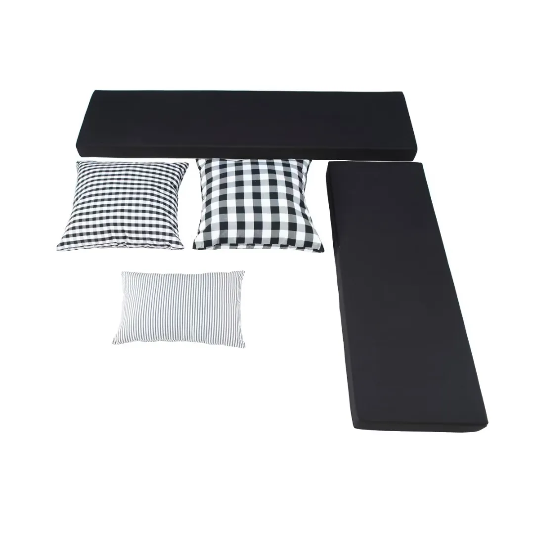 Linon Tobin 5pc Nook Cushion Set, Black Linon Tobin 5pc Nook Cushion Set, Black