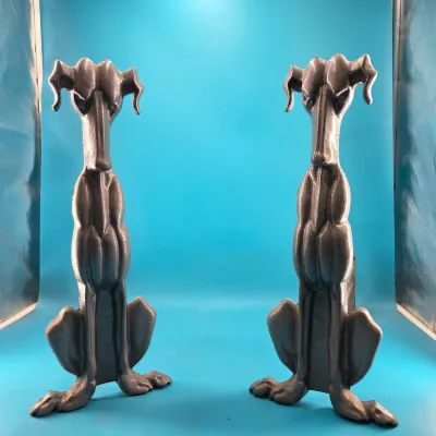 Cast Iron 'Hound Dog' Andirons (Set of 2) Cast Iron 'Hound Dog' Andirons (Set of 2)