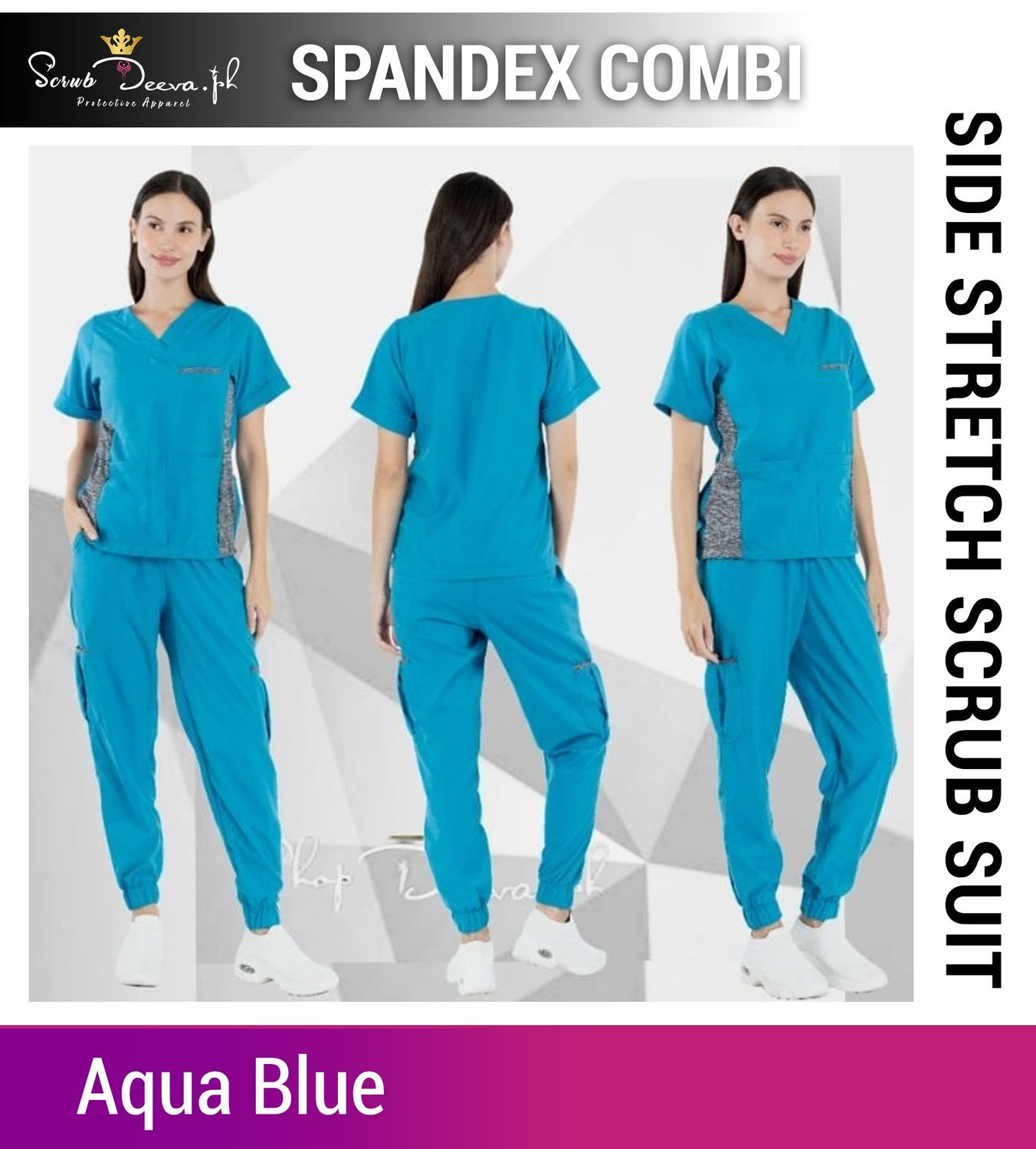 SD Easy Wear Polycotton w Spandex Grey combi lining