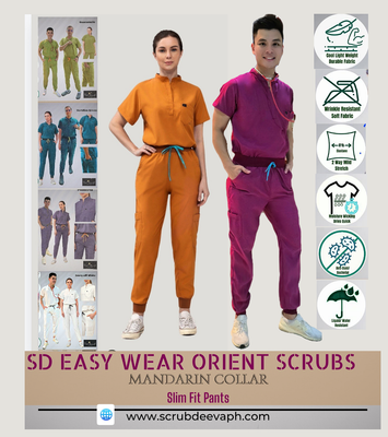 SD EASY WEAR ORIENT SCRUBS (Mandarin Collar)