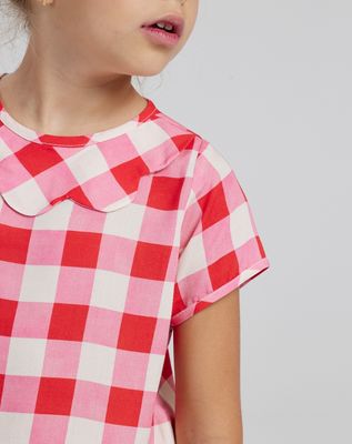 JUMA PLAID VISCOSE GIRL&#39;S TOP