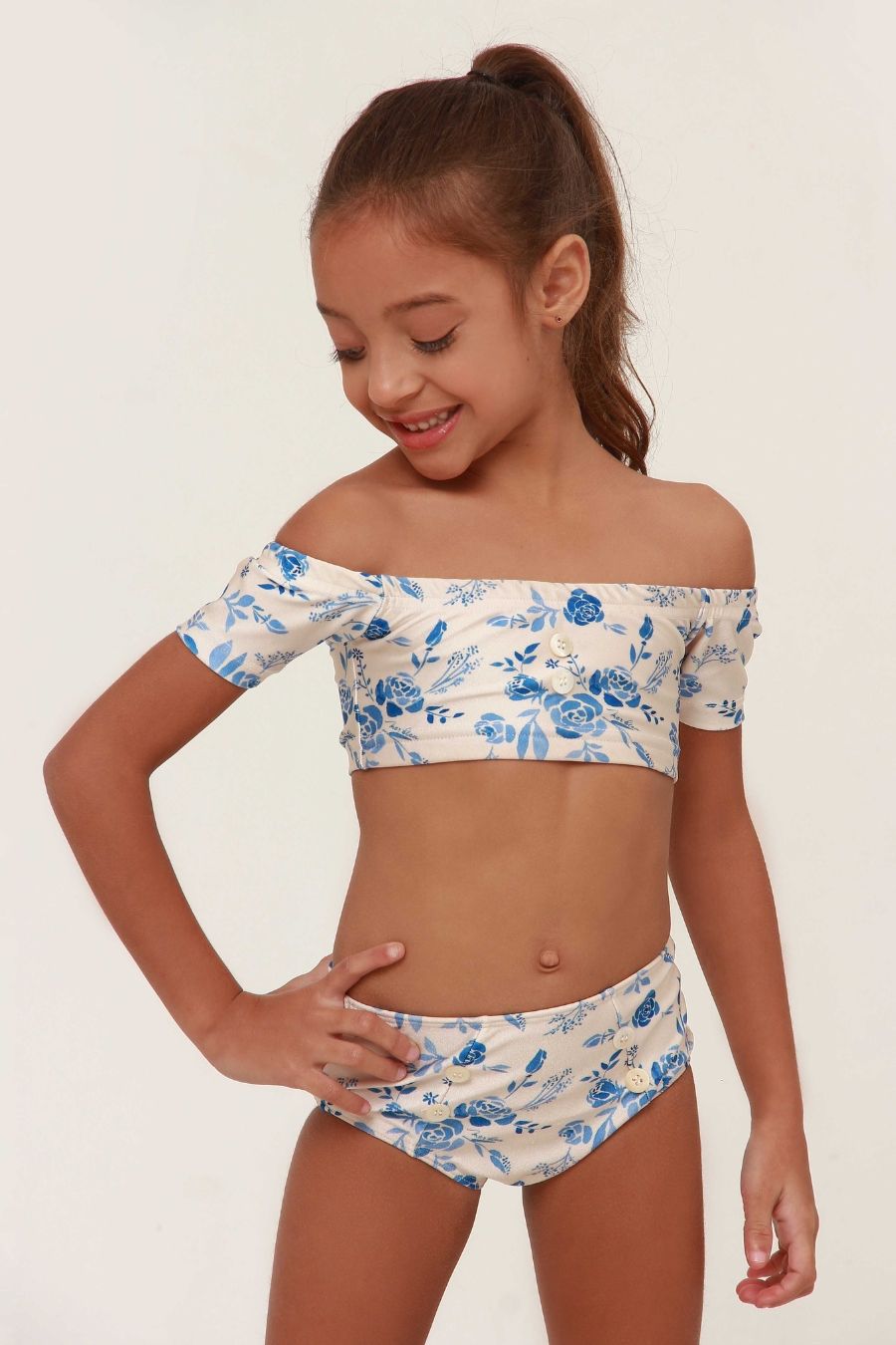 FLORAL BLUE GIRL&#39;S BIKINI GOOD TIMES