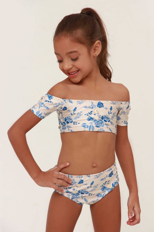 FLORAL BLUE GIRL&#39;S BIKINI GOOD TIMES