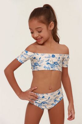 FLORAL BLUE GIRL&#39;S BIKINI GOOD TIMES
