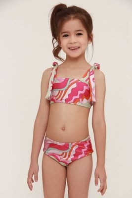OP ART SHOULDER TIE GIRL&#39;S BIKINI