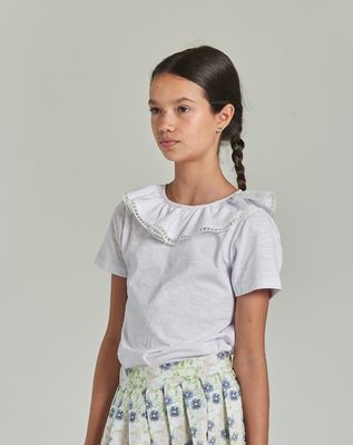 GIULIA WHITE COTTON GIRL&#39;S BLOUSE