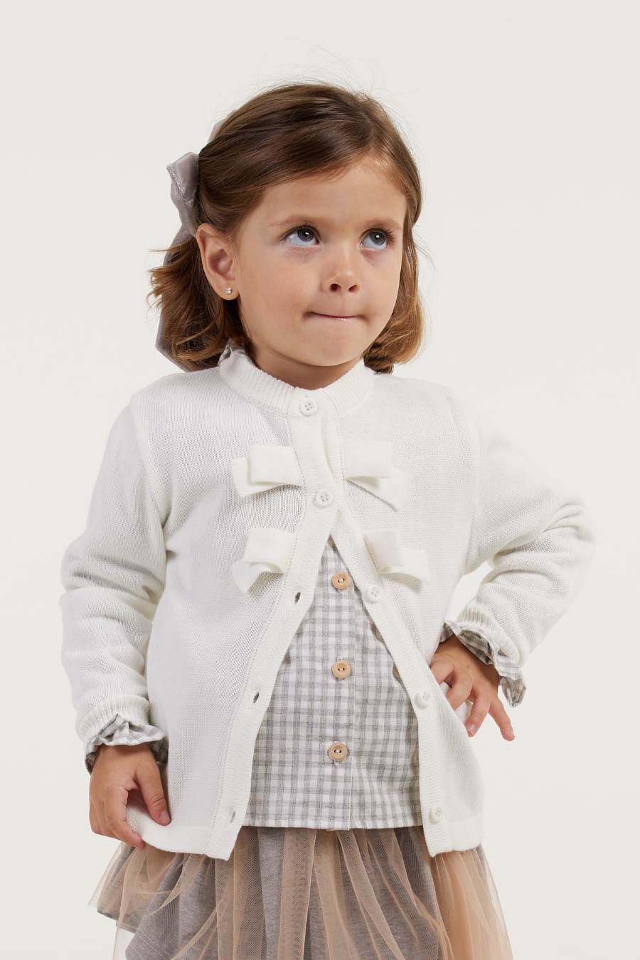 VIVI OFF WHITE GIRL&#39;S CARDIGAN