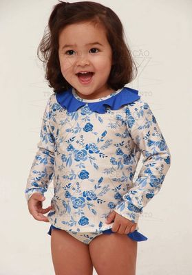 BLUE FLORAL GIRL&#39;S UV SET
