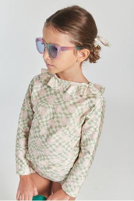 MILENA FLORAL CHECKERED GIRL&#39;S UV SET