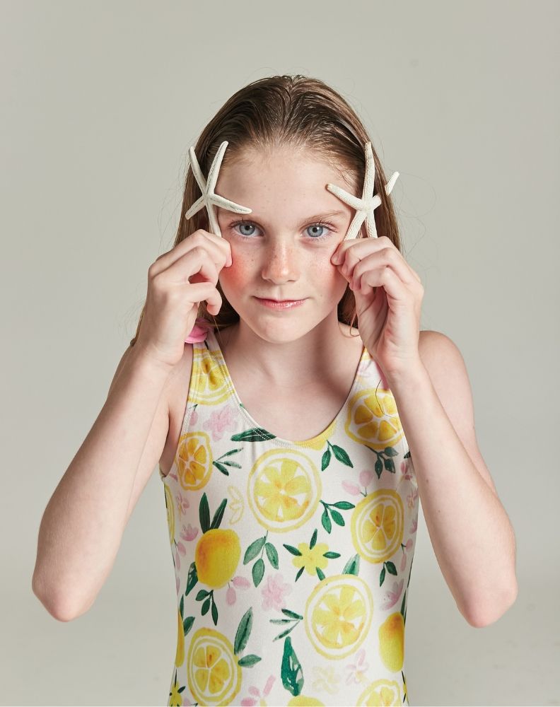 AGNES SICILIAN LEMON GIRL&#39;S SWIMSUIT