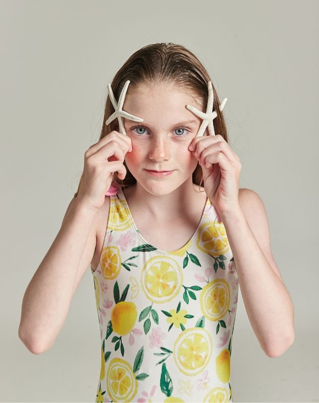 AGNES SICILIAN LEMON GIRL&#39;S SWIMSUIT