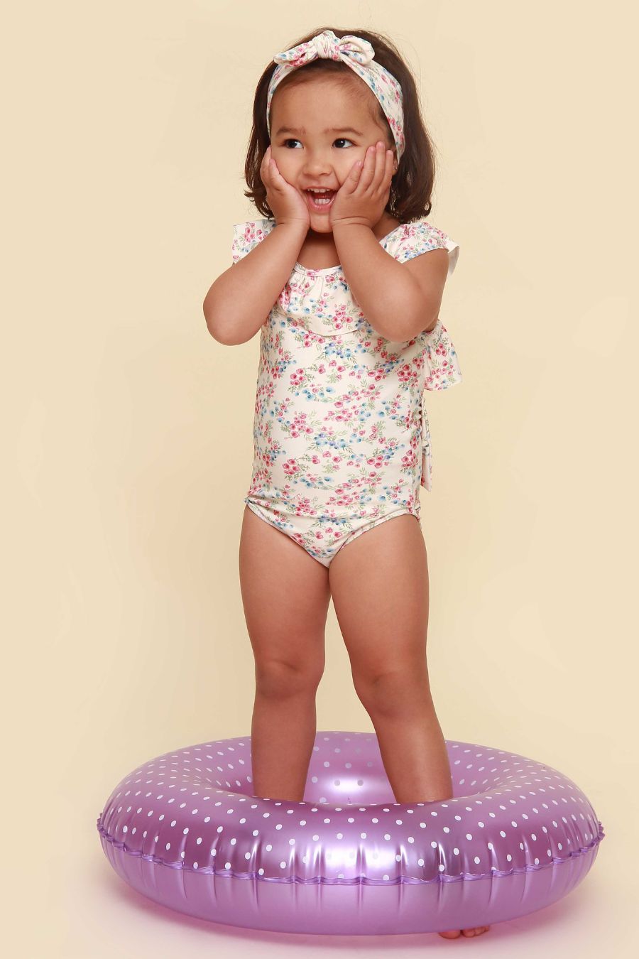 LIBERTY BLUE AND RED GIRL&#39;S SWIMSUIT GOOD TIMES