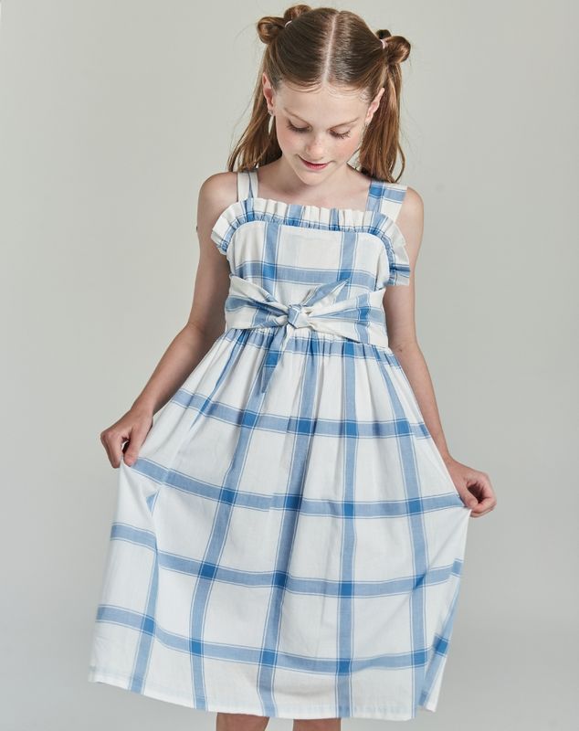 REBECA BLUE PLAID GIRL&#39;S DRESS