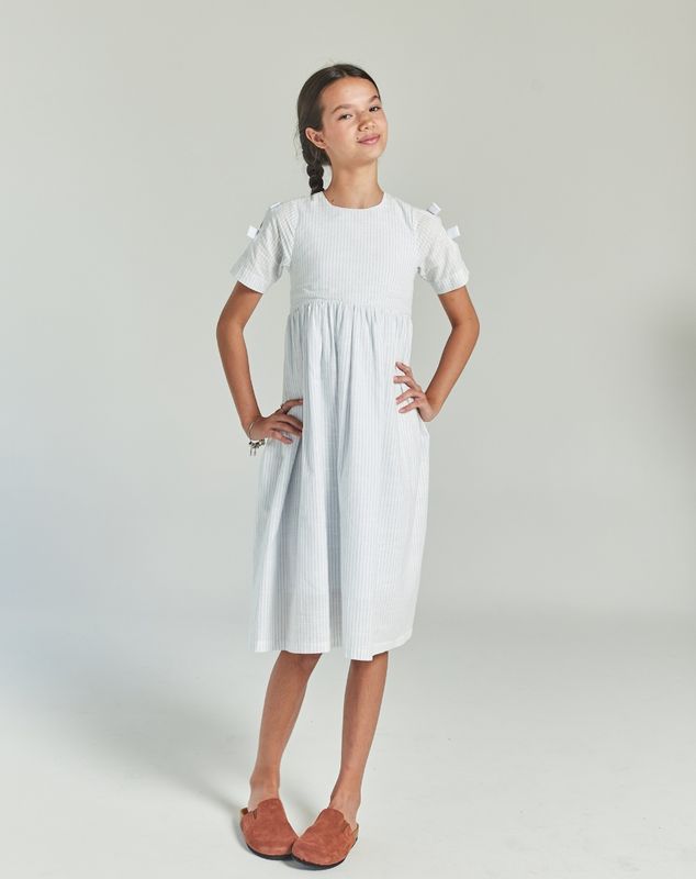 MANU WHITE AND BLUE GIRL&#39;S DRESS