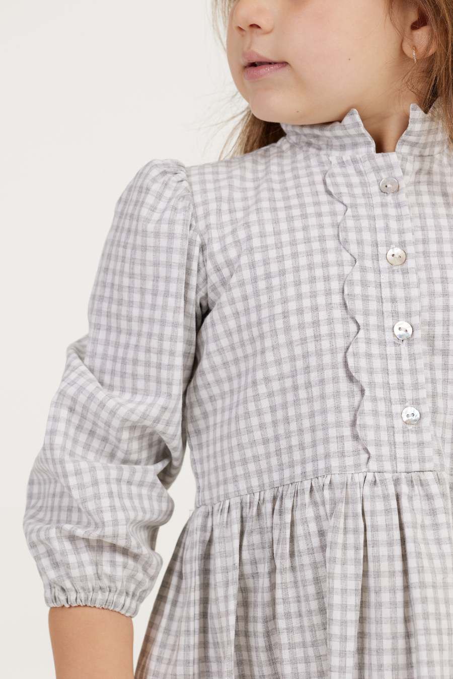 CELINE GRAY PLAIS GIRL&#39;S DRESS