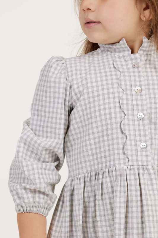 CELINE GRAY PLAIS GIRL&#39;S DRESS