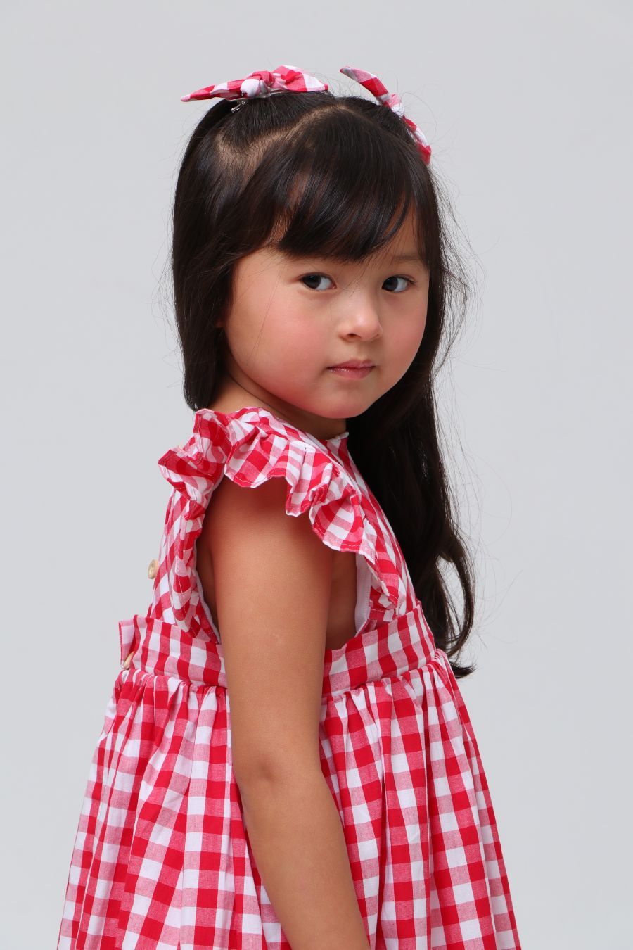HELENA RED VICHY GIRL&#39;S DRESS