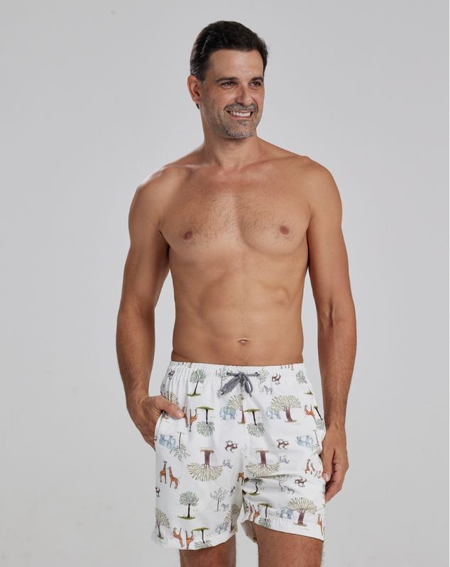 MEN SAFARI PRINT SWIM SHORTS