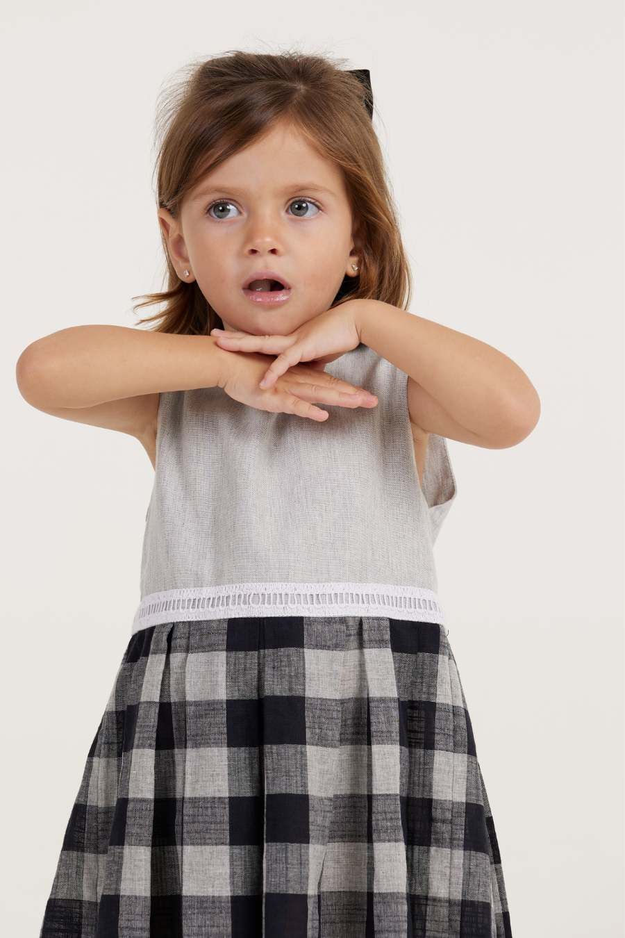 BELLA GRAY AND PLAID GIRL&#39;S  DRESS
