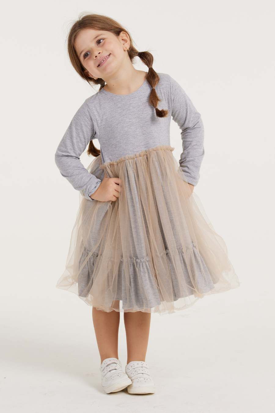 NOELLE COTTON AND TULLE GIRL&#39;S DRESS